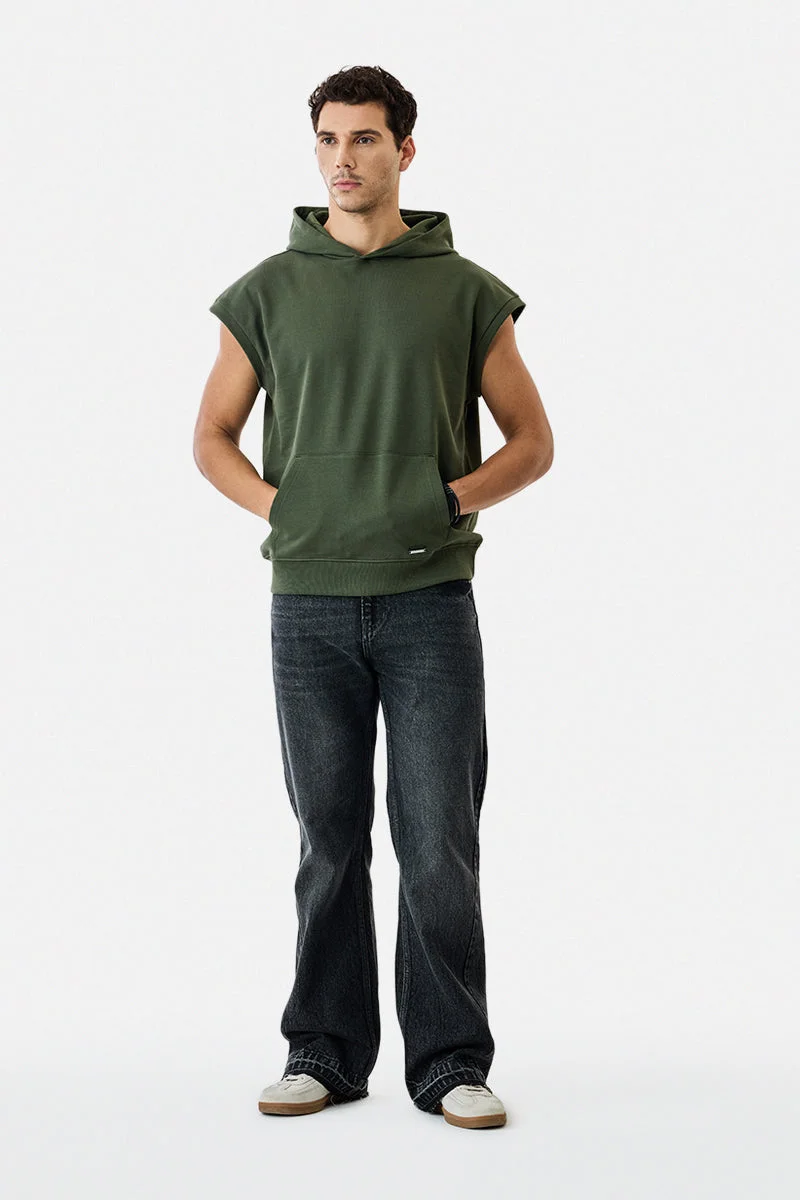 سنيتش Oversized Sleeveless Core Lab Hoodie